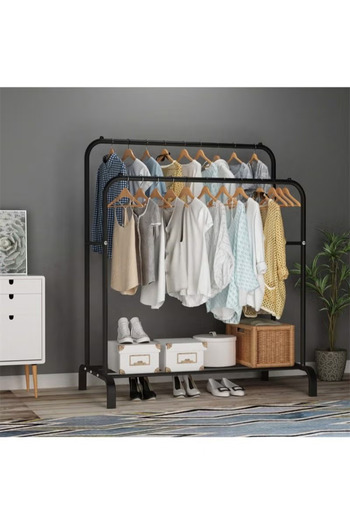 ULHYC Clothes Organizer And Holder Metal Stand 150x110x54 cm Black