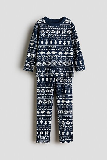 H&M Desenli Jarse Pijama Takımı
