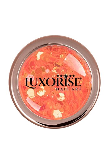 LUXORISE Neon Fluorescent Nail Glitter, Hot Orange