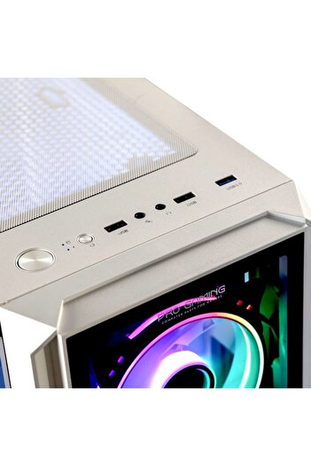 GeFors PC desktop de gaming alb G11 — Intel i5-11400 4.4 GHz, 16GB DDR4, 1TB SSD, RX 580 8GB GDDR5