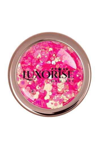 LUXORISE Neon Fluorescent Nail Glitter, Light Pink