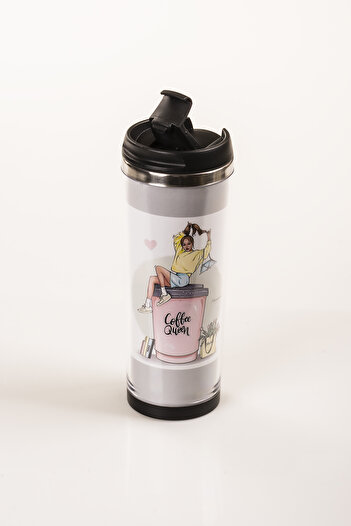 MUKKO HOME 360 ml Steel Thermos Mug – Designed by Coffee Lady, Steel Inner Chamber, Hot and Cold Beverage Cup