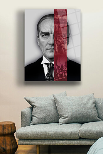 glassartdesign Ataturk Glass Painting 9 - Ataturk Painting - Homeland Painting