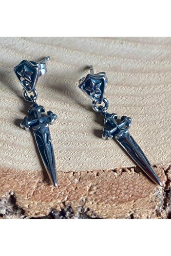 Viking Special Design Sword Dangle Nail Model 316L Stainless Steel Non-Tarnish Earrings Pair