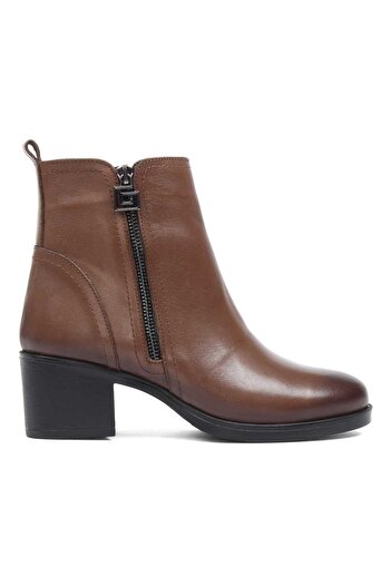 Celal Gültekin Women's Walnut Double Zipper Leather Boots