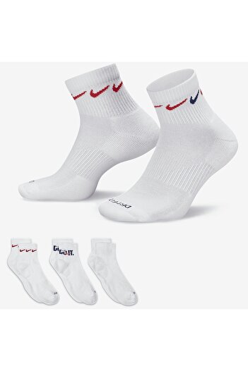 Nike Dri Fit Everyday Plus Cushioned Training Ankle Socks (3 Pairs) Unisex Quarter Ankle Socks 3 Pairs