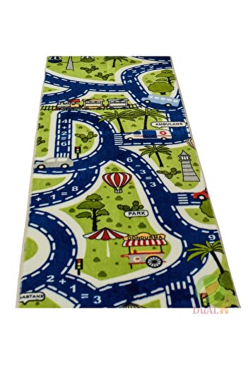 Dualhome Children's Town Rug Runner, Meter B - 60 CM, 250 cm