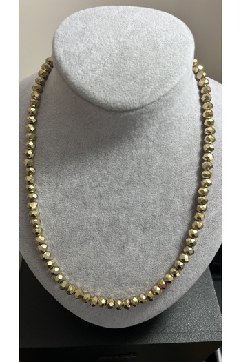 Atelier By Serkan Gold Color Crystal Cut Glass Necklace