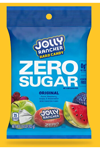 Jolly Rancher Hard Candy Zero Sugar Original Not a Low Calorie Food Confectionery 102 Gr