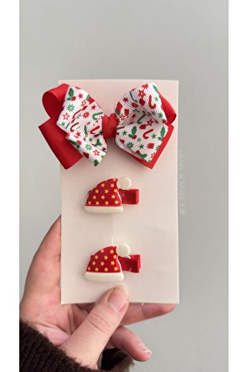 Toka Perisi Handmade Triple Combination Red New Year Children's Teenager Gift Buckle Set (3 Buckles Are Ribbon-Covered)