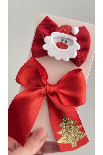 Toka Perisi Handmade Double Combination Red New Year Children's Teenager Gift Buckle Set (3 Buckles Are Ribbon-Covered)