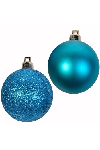SHOPIENS Christmas bauble set, Glitter Matte, Turquoise, 5 cm, 12 pcs