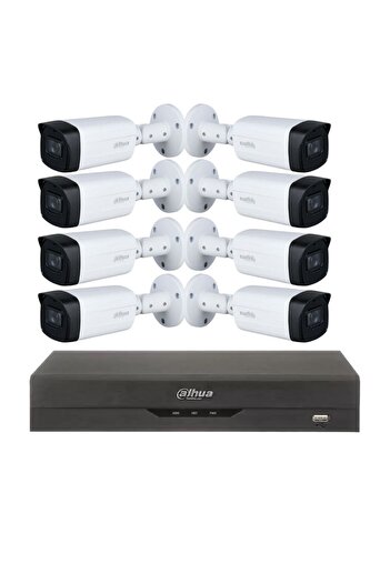 DAHUA 8-Camera Surveillance Kit, 5MP, IR 80m, 3.6mm Lens, Starlight, 8-Channel 4K Pentabrid DVR