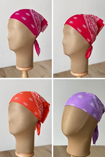 Rupen Kraft 100% cotton classic pattern unisex 4-piece bandana set colorful bandana ethnic patterned a quality bandana