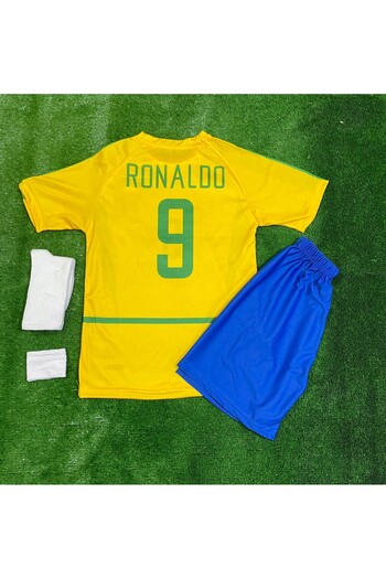 BRIGHTBLUE BREZİLYA RONALDO ÇOCUK FUTBOL FORMASI 4'LÜ SET