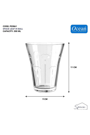 OCEAN By Styli 6-Piece Space Leaf Hi Ball Glass Set, 300ml