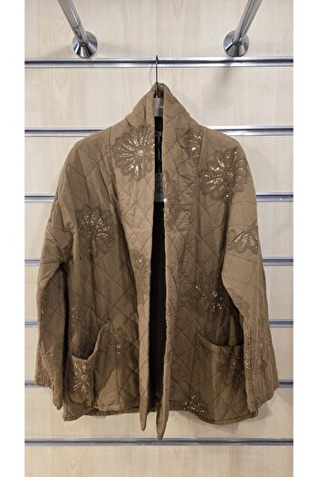 Park Moda Quilted Cotton Jacket with Chrysanthemum Sequin Detail