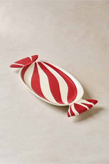 Karaca New Year Yılbaşı Candy Twist Kayık Tabak 41 cm