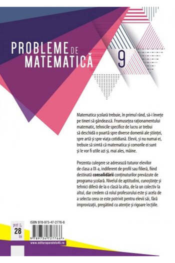 Paralela 45 Probleme de matematică pentru clasa a IX-a, ediția a VIII-a. 2019-2020, Lucian Dragomir, Adriana Dragomir