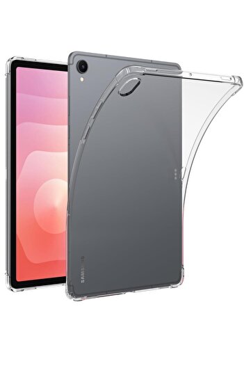 TEKNETSTORE Samsung Galaxy Tab S11 Inch 2025 Case Transparent Silicone Corner Protection Clear Shock Absorbing Back Cover