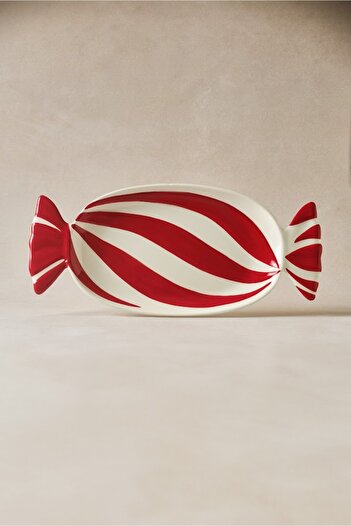 Karaca New Year Yılbaşı Candy Twist Kayık Tabak 41 cm
