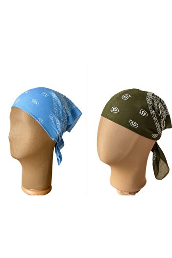 Rupen Kraft 100% Cotton Classic Pattern Unisex 2-Piece Bandana Set Colorful Bandana Ethnic Patterned a Quality Bandana