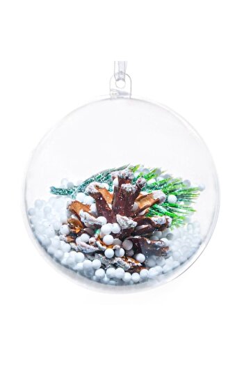 ANTBRO Christmas tree bauble, decorated inside, South Perfect Decor, 8 cm