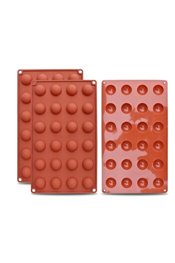 topbazar Silicone mold for candies, chocolate pralines, 24 hemispheres, 28 x 17 cm -