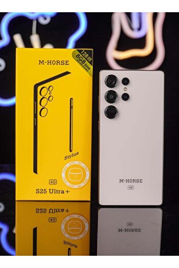 M HORSE هاتف M-Horse S25 Ultra Plus سعة 128 جيجابايت وذاكرة وصول عشوائي (RAM) سعة 8 جيجابايت - ذهبي صحراوي