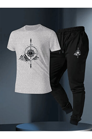 LAVİTTA Traveler Graphic Detailed Sports Men's Set