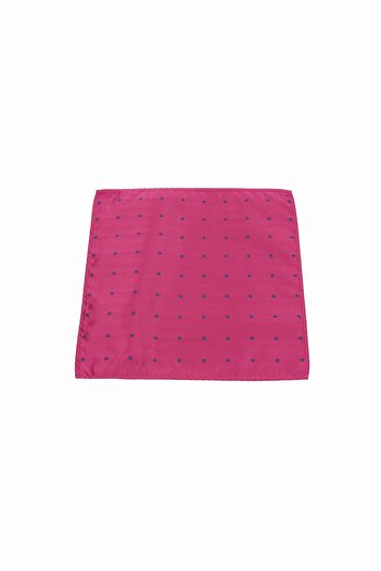 6AM Ceremony Fuchsia pocket square with blue polka dots