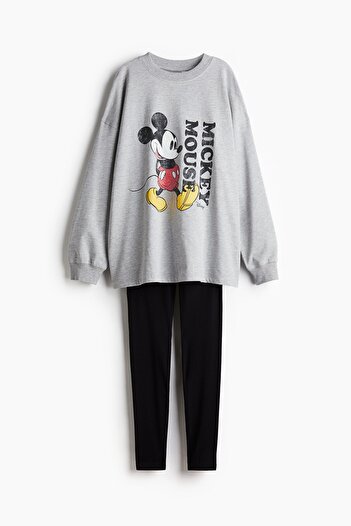 H&M Baskılı Pijama Takımı