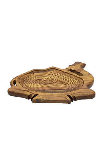 TSUMAB Handcrafted Wooden Deer-Shaped Foldable Fruit Basket