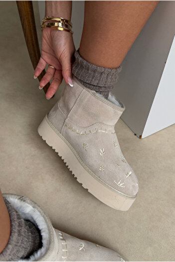 Mupa Shoes Kadın Bot BEJ SÜET