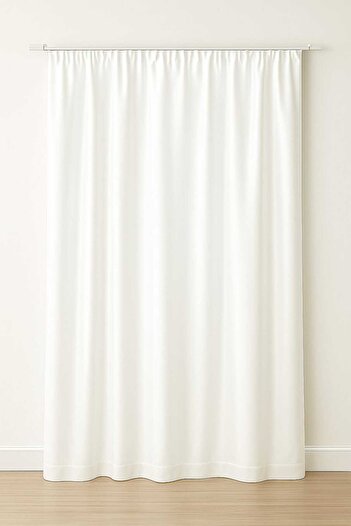 BEKSAHOME Satin Sunshade Curtain Snow White Color Luxurious No Ironing Needed 1St Quality Modern Plain (Enxboy)Ü