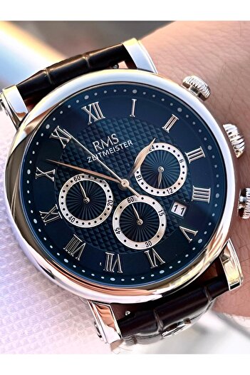 RMS Romanson Leather Cord Internal Functions Active 5 Atm Water Resistant Men's Wristwatch Ag1634.02