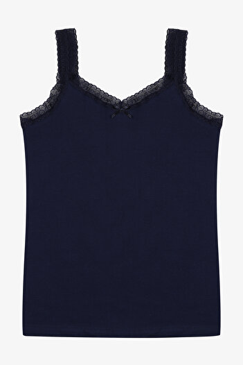koza iç giyim Women's Cotton 2-Piece Sleeveless Lace Wide Strap Tank Top
