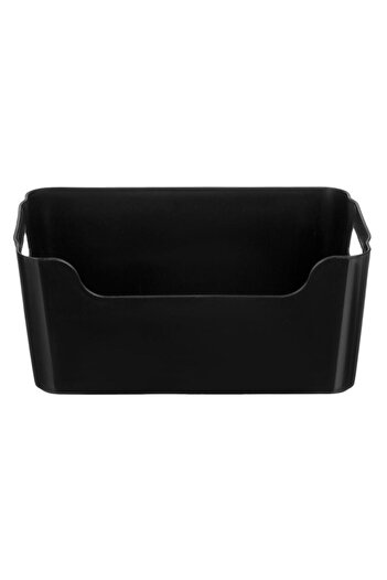 SHOPIENS Plastic Storage Basket, Black, 1.8L Capacity, With Handles - MYONNA