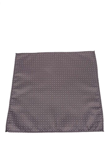6AM Ceremony Grey pocket square with white polka dot print