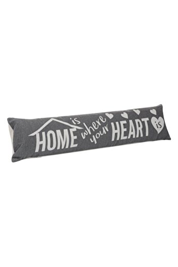 SHOPIENS Anti-Draft Door Stopper, Ecru Home, Grey, 90x20 cm, Polyester
