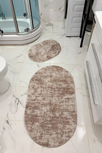 vodler Post Plush Bath Mat Set Machine Washable Non-Slip Base Bath Mat Set of 2