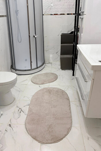 vodler Post Plush Bath Mat Set Machine Washable Non-Slip Base Bath Mat Set of 2