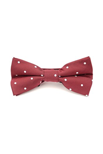 6AM Ceremony Classic red bow tie with white polka dots