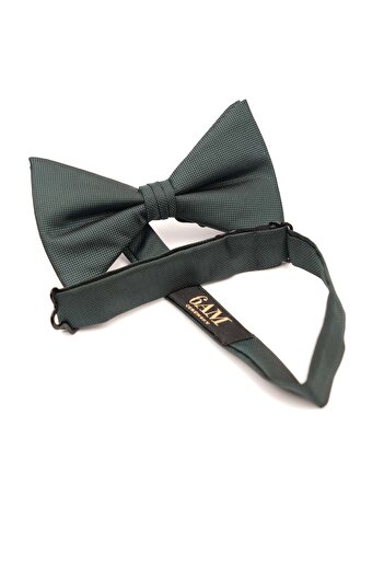 6AM Ceremony Dark green pre-tied bow tie with micro-square silk texture