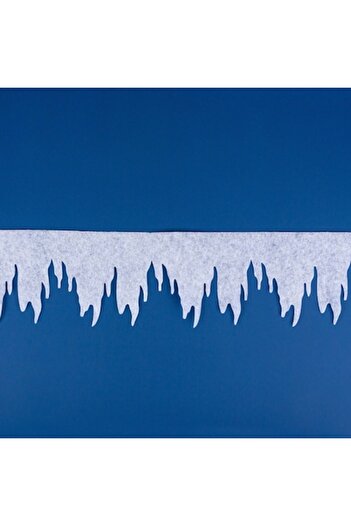 SHOPIENS Christmas Decorative Banner, Icicle Model, White, Polyester, 5m x 16cm