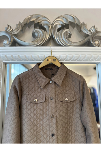 Invee Snap Closure Short Quilted Jacket - Mink
