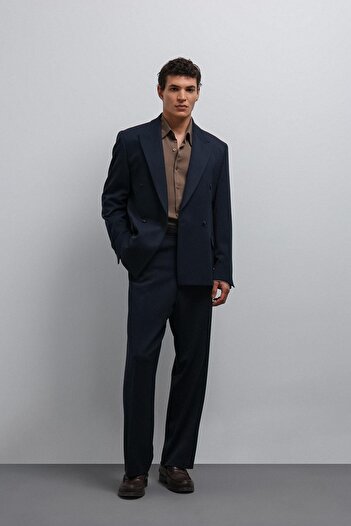 Antioch Navy Blue Relax Fit Double Breasted Men's Blazer Jacket