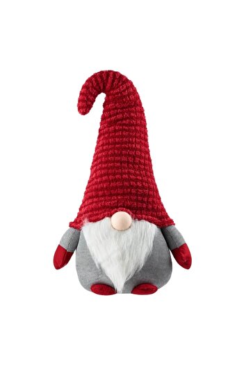 SHOPIENS Christmas Decorative Gnome Figurine, Gray with Red Hat, 80 cm
