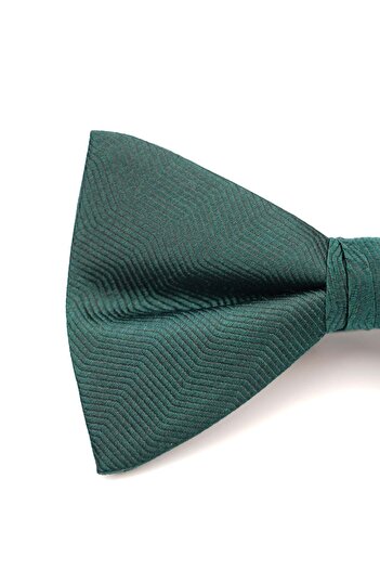 6AM Ceremony Dark green plain textured bow tie