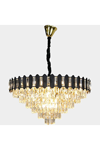 HAMER Modern black and gold chandelier, diameter 80 cm